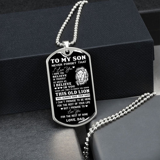 To My Son - Dad/Old Lion l Dog Tag