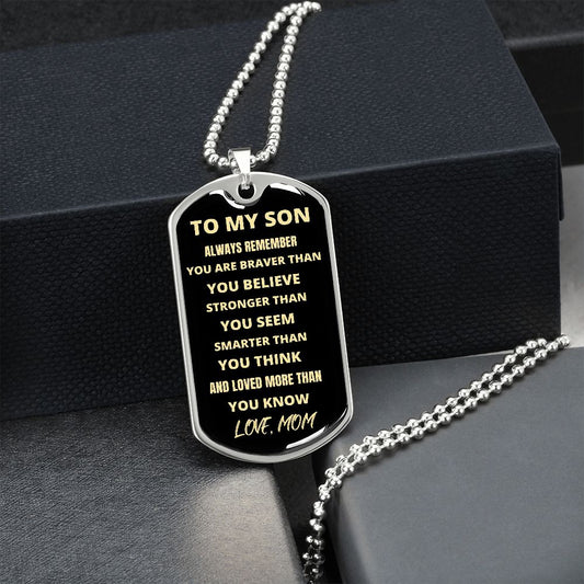 TO MY SON - MOM l DOG TAG l GOLD