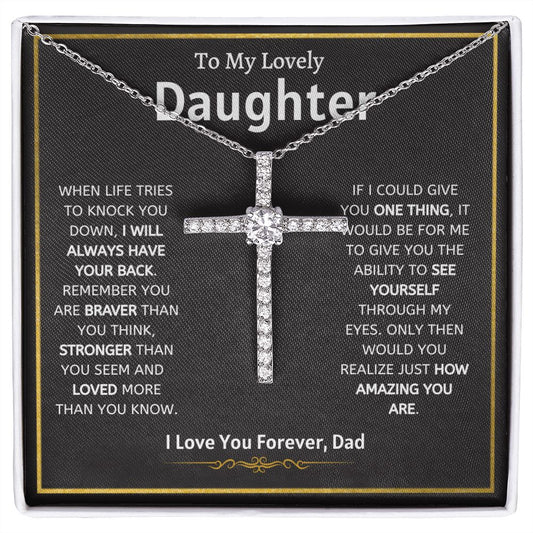 To My Lovely Daughter l Cross Necklace