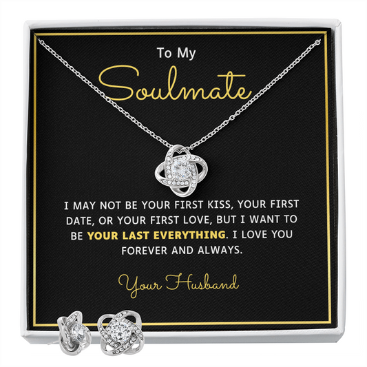To My Soulmate l Love Knot Earring & Necklace Set