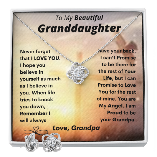 Granddaughter from Grandpa l Love Knot Necklace