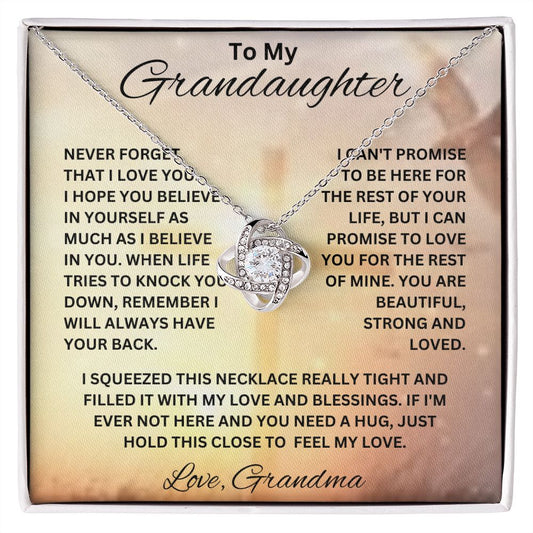 Granddaughter/Grandma - Cross l Love knot Necklace