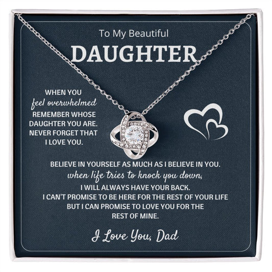 To My Daughter - Life l Love Knot Necklace l Dad
