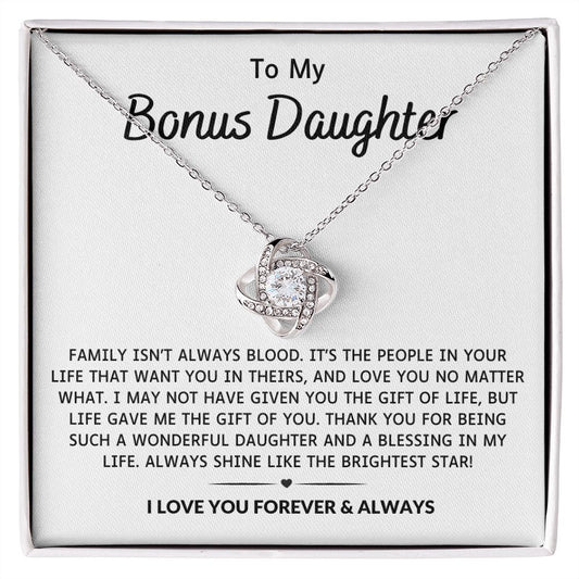 My Bonus Daughter -Blessing l Love Knot Necklace