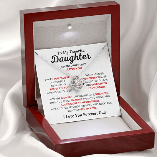 To My Favorite Daughter - Dad l Love Knot Necklace
