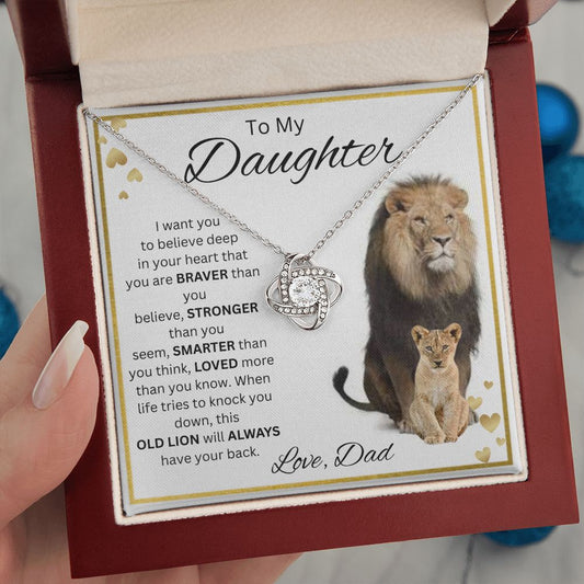Daughter/Dad l Lion Gold l Love Knot Necklace