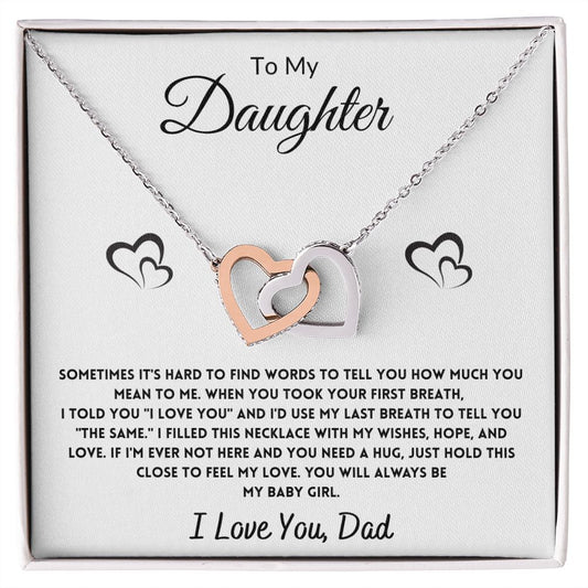Daughter from Dad  l Interlocking Hearts Necklace