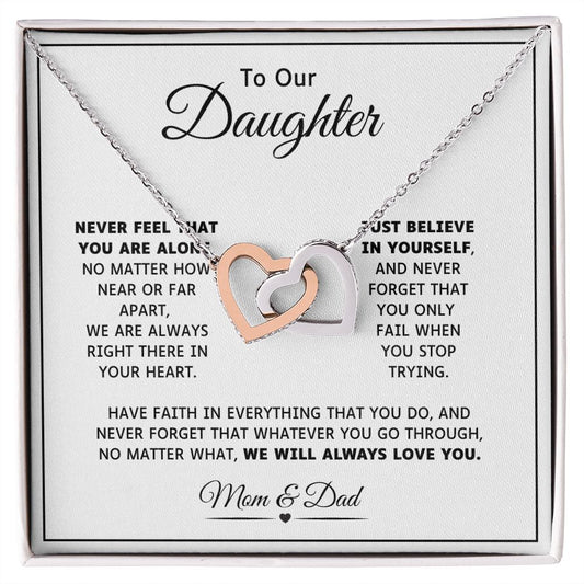 To Our Daughter l Interlocking Hearts Necklace