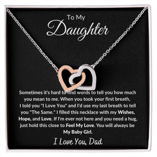 To My Daughter l Interlocking Hearts Necklace