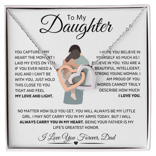 Daughter from Dad l Interlocking Hearts Necklace