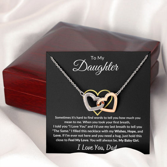 Daughter from Dad /Heart l Interlocking Hearts necklace