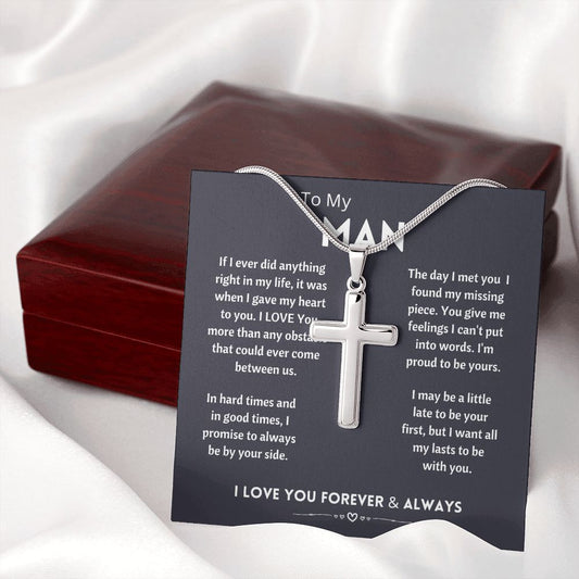 TO MY MAN - LAST/NB l CROSS NECKLACE