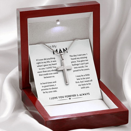 TO MY MAN - LAST/WH l CROSS NECKLACE